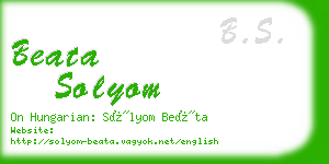 beata solyom business card